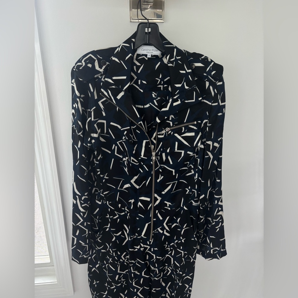 Carolina Ritzler Benjamin Crepe Paris Multi-Colored Jumpsuit - Size 40